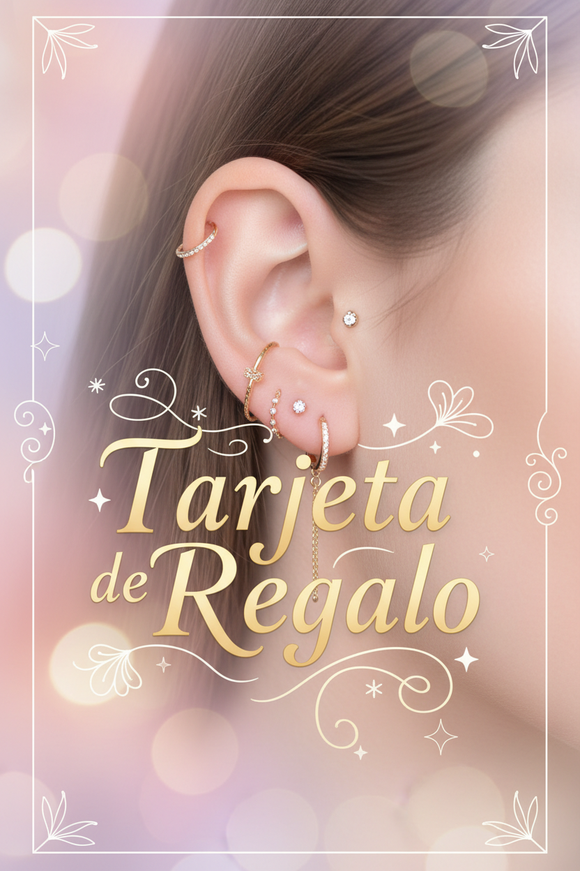 Diseño digital con oreja y piercings elegantes