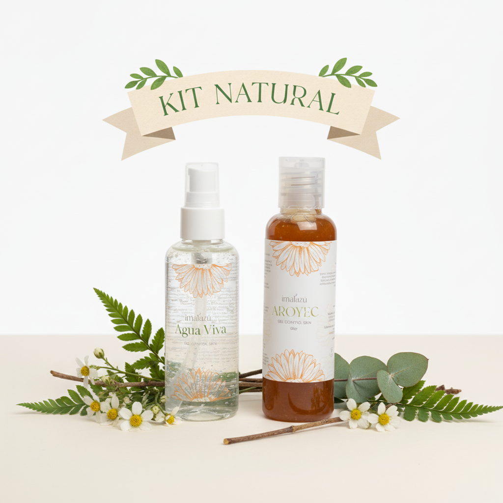 Display del kit natural con etiqueta