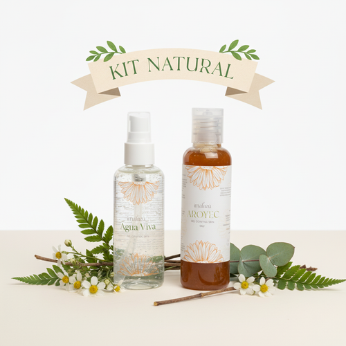 Display del kit natural con etiqueta