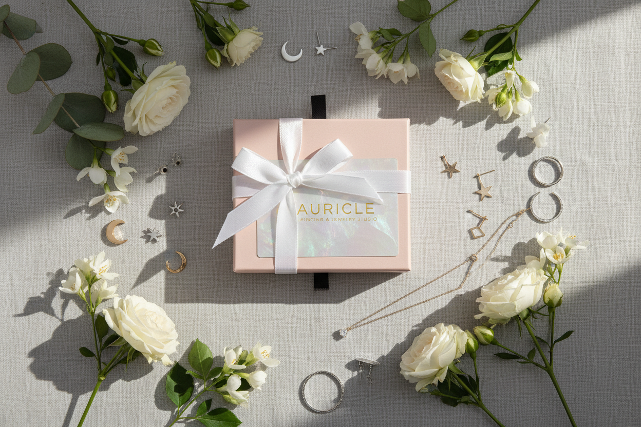 Presentación de tarjeta de regalo con envoltura elegante